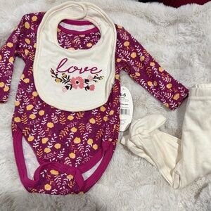 Bon Bebe Purple Floral Baby Set